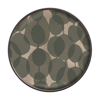 Connected Dots Round Glass Tray