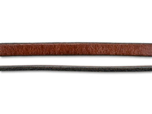 Regaliz 5mm Tan and Black Flat Leather by the Inch Regaliz 5mm Tan and Black Flat Leather by the Inch