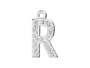 Sterling Silver Letter R Pendant with Ring (12.5mm) Sterling Silver Letter R Pendant with Ring (12.5mm)