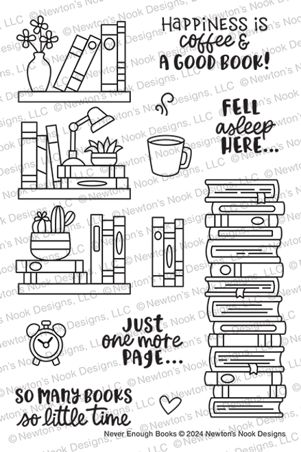 Never Enough Books Stamp Set ©2024 Newton's Nook Designs