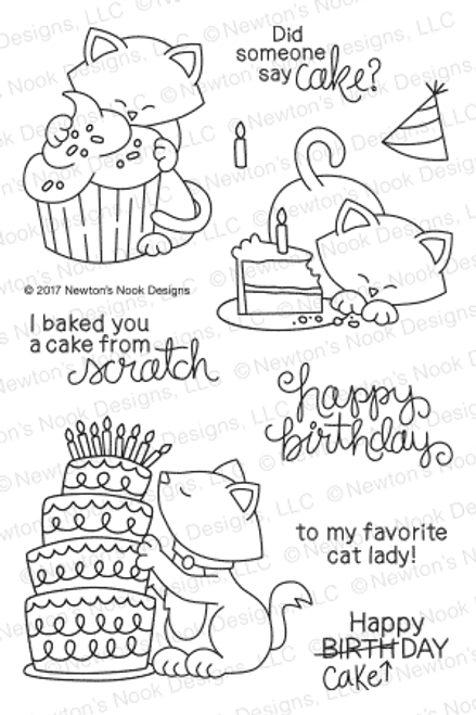 Newton Loves Cake Stamp Set ©2017 Newton's Nook Designs 