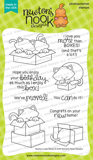 Newton Loves Boxes Stamp Set ©2018 Newton's Nook Designs