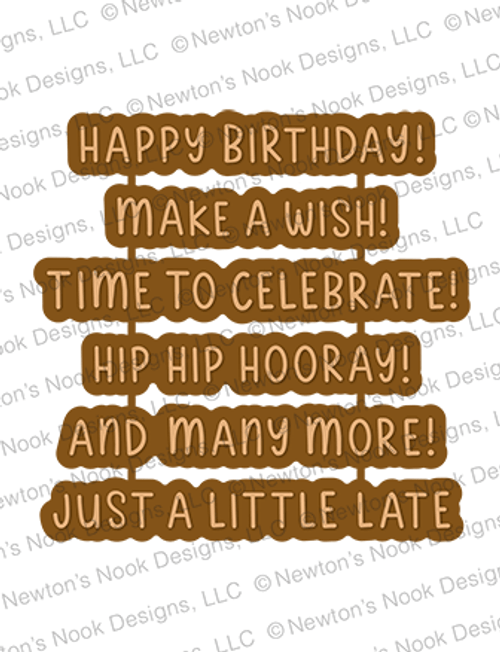Birthday Greetings Hot Foil Plates ©2023 Newton's Nook Designs