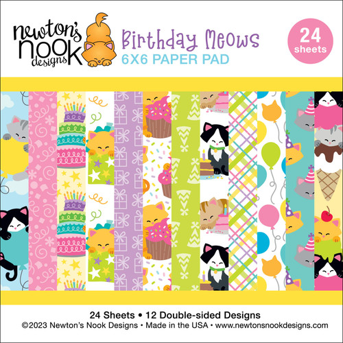 Birthday Meows Paper Pad ©2023 Newton's Nook Designs