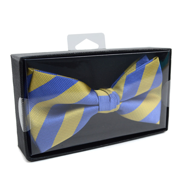Men's Microfiber Poly Woven College Banded Bow Tie Box CBB3801BX