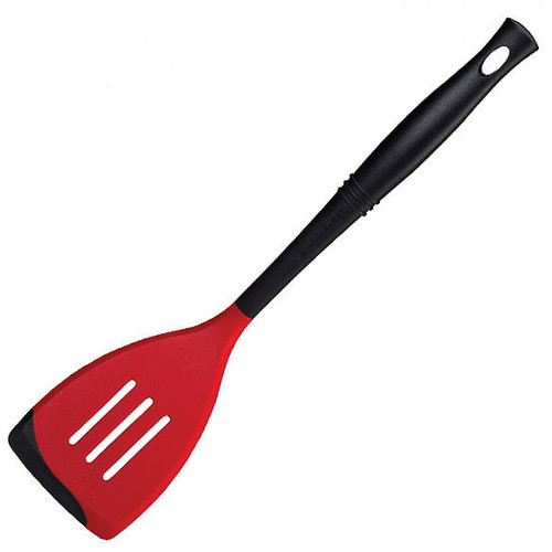 LE CREUSET Edge Slotted Turner - Black & Cerise, 36cm