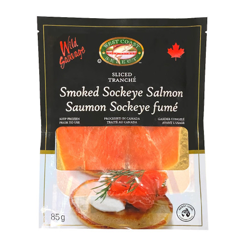 WEST COAST SELECT Smoked Sockeye Salmon - Sliced, 85g ❆ WEST COAST SELECT Smoked Sockeye Salmon - Sliced, 85g ❆