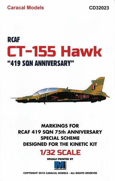 CAOCD32023 - Caracal Models 1/32 RCAF CT-155 Hawk