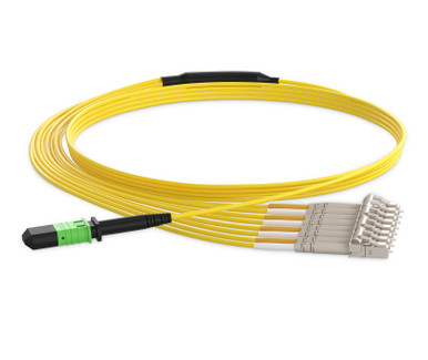 8 Fiber MTP to 4 x LC Duplex OS2 9/125µm Single Mode Breakout Cable