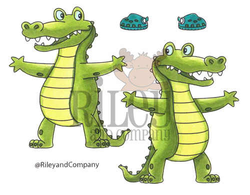Basic Dress Up Crocodile - Clear stamp set (4) includes crocs