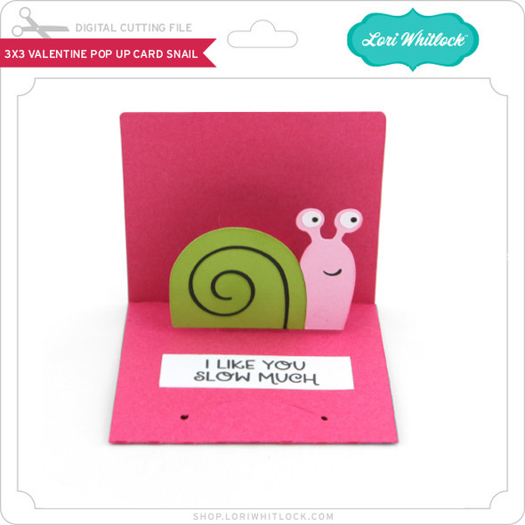3x3 Valentine Pop Up Card Snail