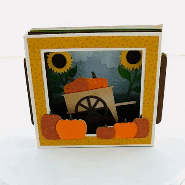 A2 Shadow Box Card Fall Pumpkin Cart