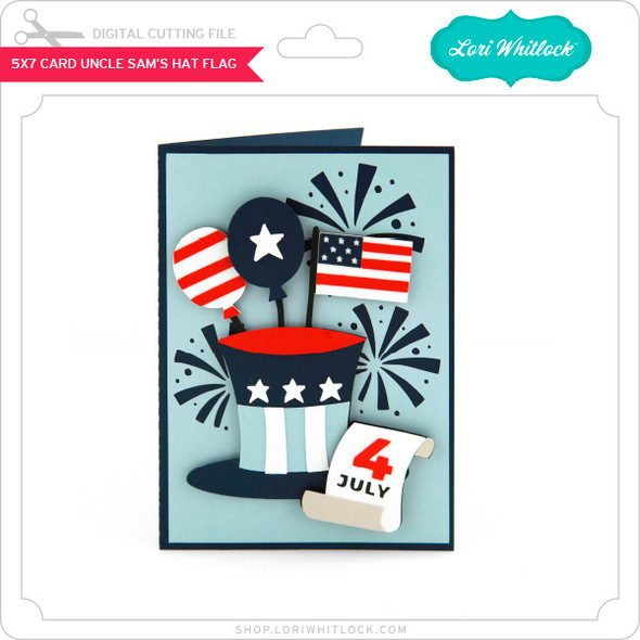 5X7 Card Uncle Sams Hat Flag