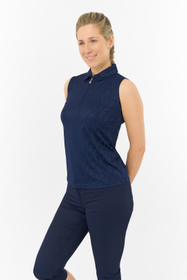 Pure Golf Freya Sleeveless Polo Shirt - Navy